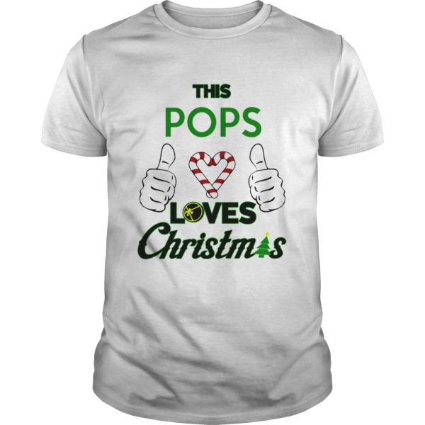 This Pops Loves Christmas Cool Fun Dad Grandparent Holiday shirt