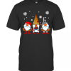 Three Gnomes In Leopard Print Buffalo Plaid Christmas Xmas T-Shirt