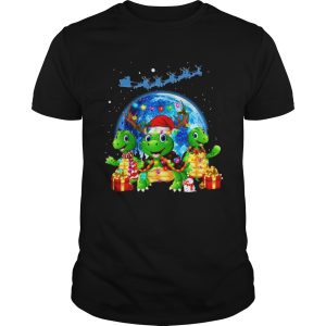Three Turtle Santa Reindeer Merry Christmas shirt