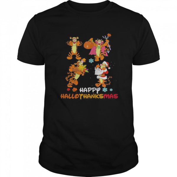 Tigger Disney Halloween And Merry Christmas Happy Hallothanksmas shirt