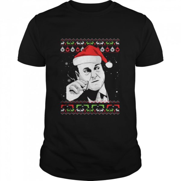 Tony Soprano smoking Christmas ugly shirt