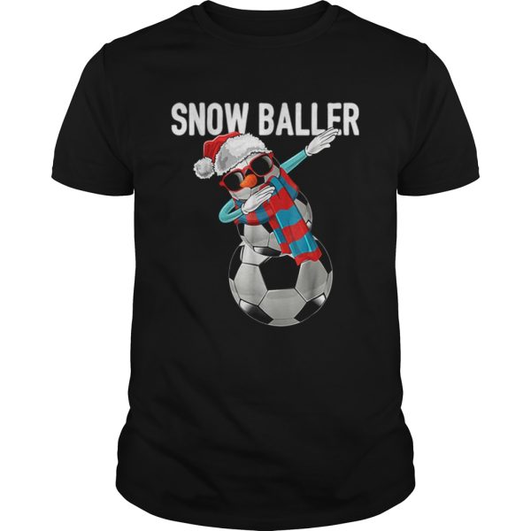 Top Snow Baller Dabbing Soccer Christmas Snowman Gift Kids shirt
