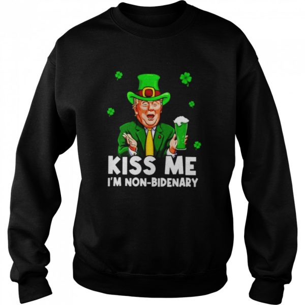 Trump kiss me I’m non-bidenary St Patrick’s day shirt