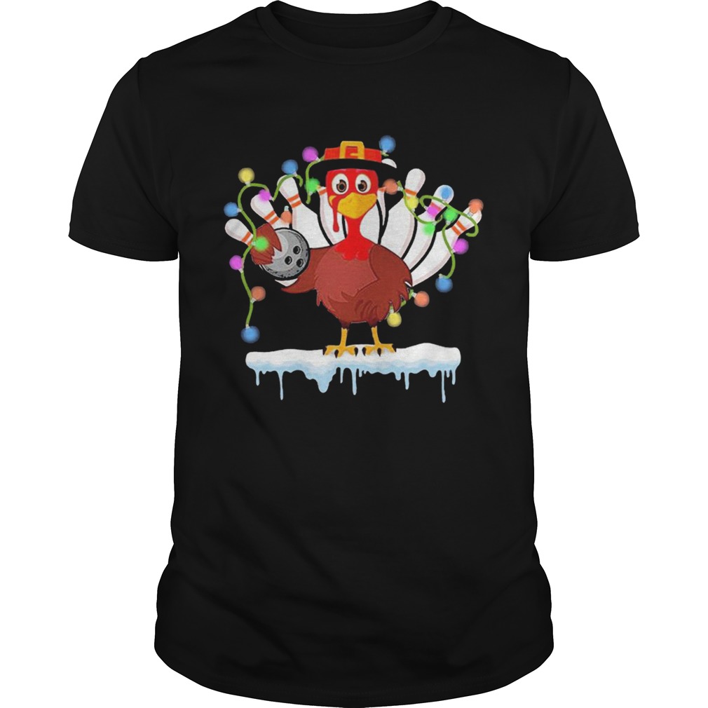 Turkey Playing Bolling Happy Light Christmas shirt Turkey Playing Bolling Happy Light Christmas shirt