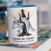 Two color accent mug colored inner and handle logo custom mug