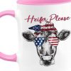 Two color accent mug colored inner and handle logo mug
