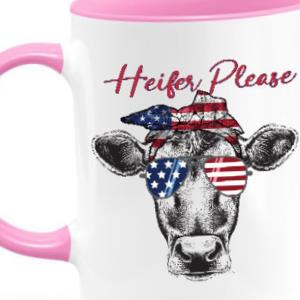 Two color accent mug colored inner and handle logo mug