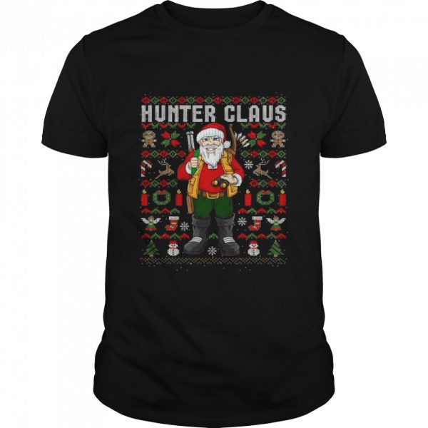 Ugly Christmas Hunter Hunting Forest Santa Claus shirt