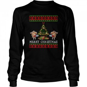 Ugly Christmas Reindeer Present Tree Lights Shirt 3