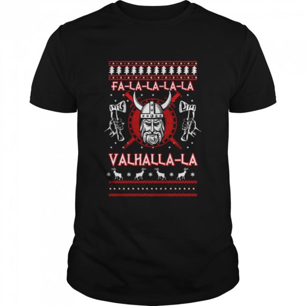 Valhalla Viking Nordic Christmas Knit Pattern shirt