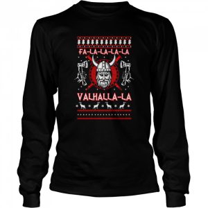 Valhalla Viking Nordic Christmas Knit Pattern shirt 3