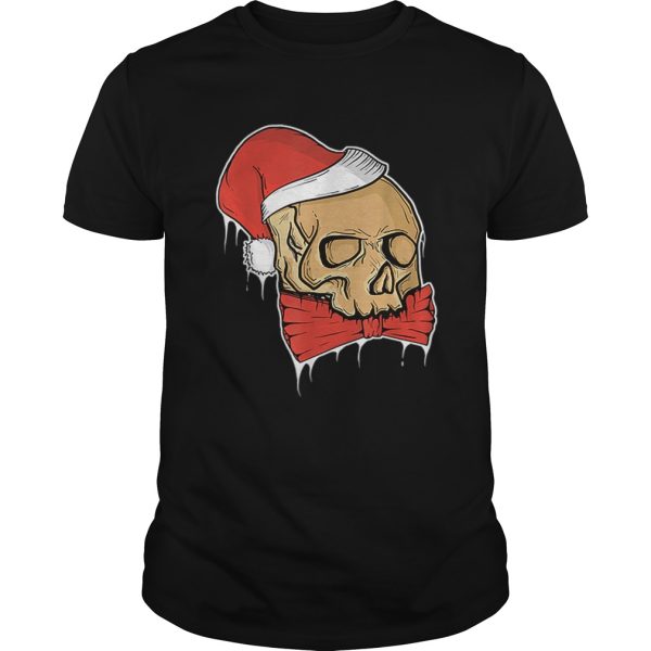 Vintage Skull Christmas Santa hat shirt