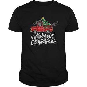 Vintage Wagon Red Truck Christmas Tree Pajama Gift Xmas shirt