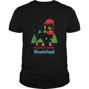 Walking In A Weiner Wonderland Dachshund Christmas Snow