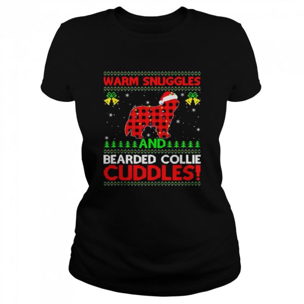 Warm Snuggles And Cuddles Ugly Bearded Collie Christmas Sweater Shirt