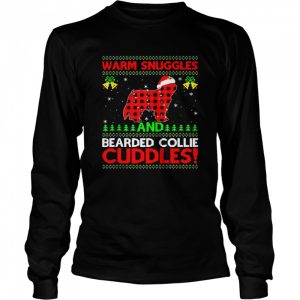 Warm Snuggles And Cuddles Ugly Bearded Collie Christmas Sweater Shirt 3