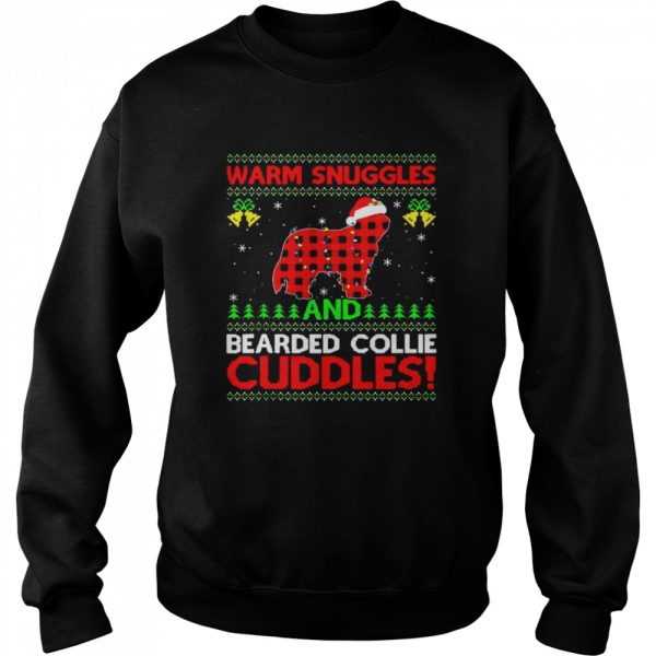 Warm Snuggles And Cuddles Ugly Bearded Collie Christmas Sweater Shirt