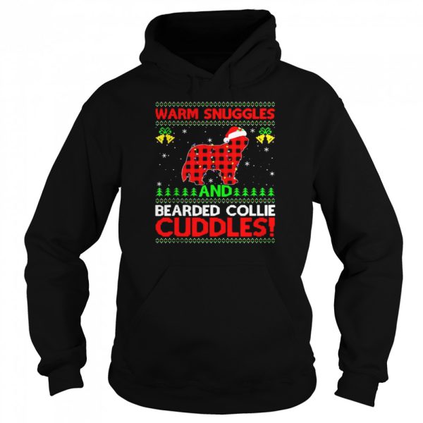 Warm Snuggles And Cuddles Ugly Bearded Collie Christmas Sweater Shirt