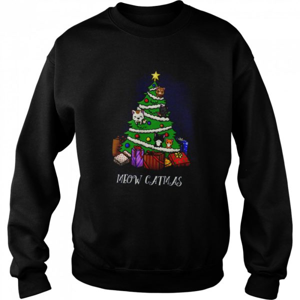 Watch You Christmas Tree Meowy Catmas shirt