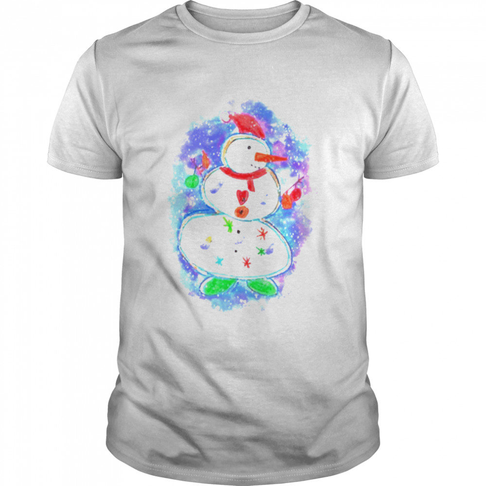 Watercolors Design Xmas Cute Snowman shirt Watercolors Design Xmas Cute Snowman shirt