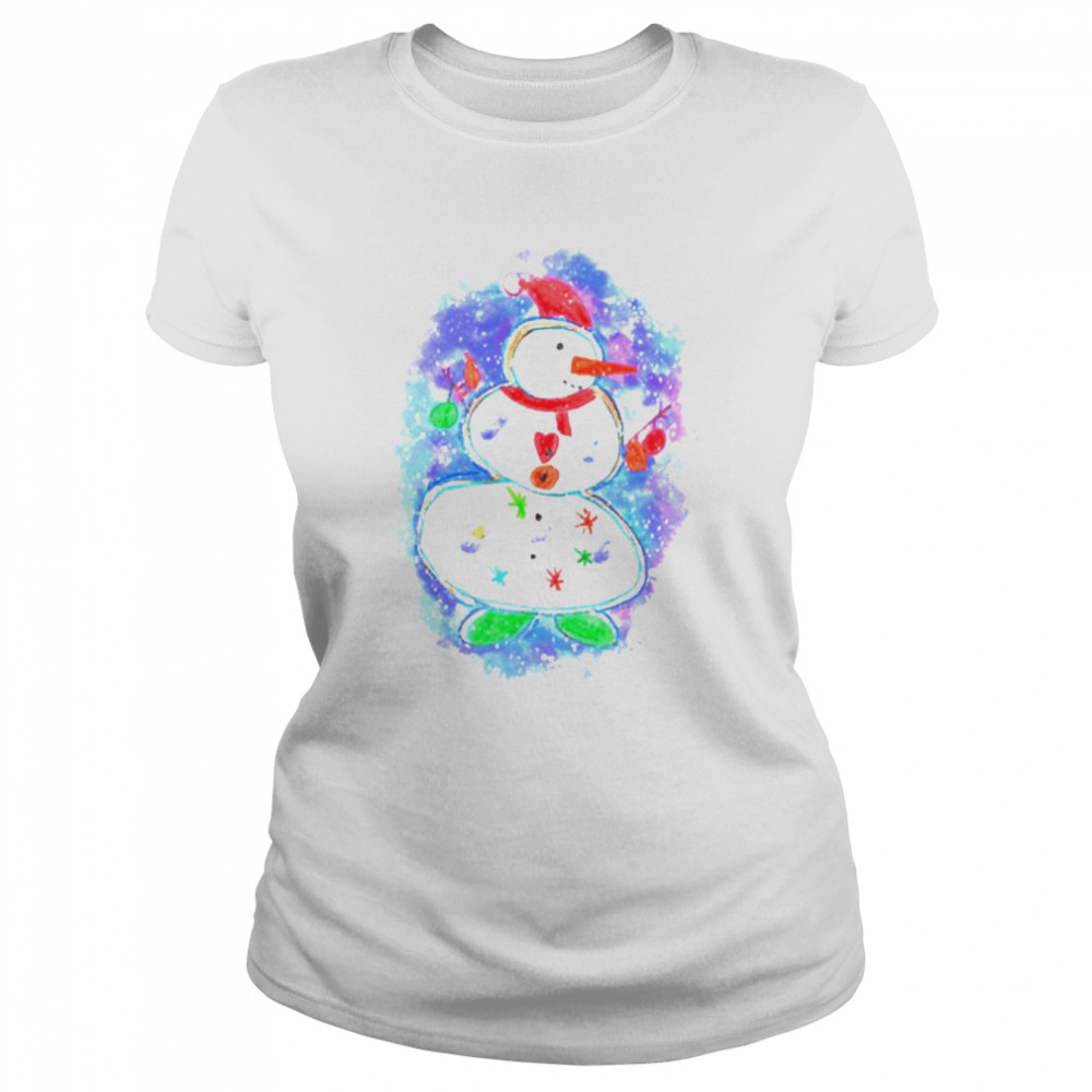 Watercolors Design Xmas Cute Snowman shirt Watercolors Design Xmas Cute Snowman shirt