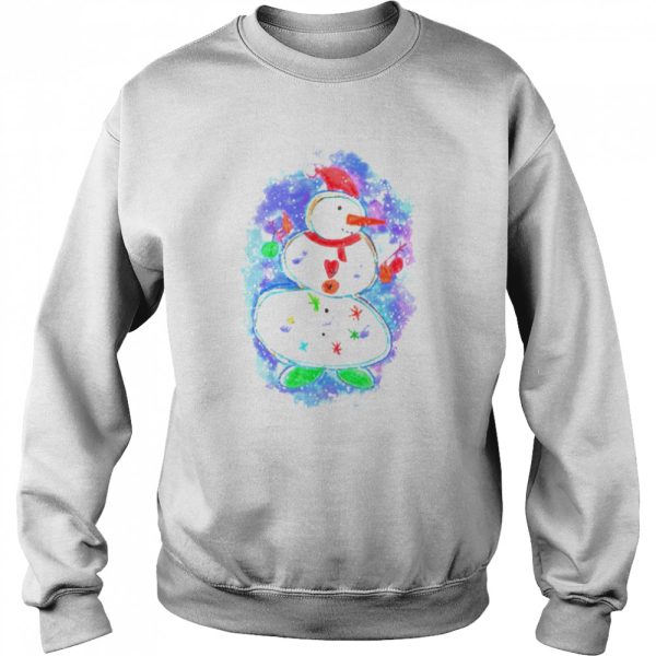 Watercolors Design Xmas Cute Snowman shirt