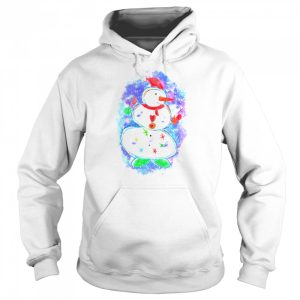 Watercolors Design Xmas Cute Snowman shirt 5
