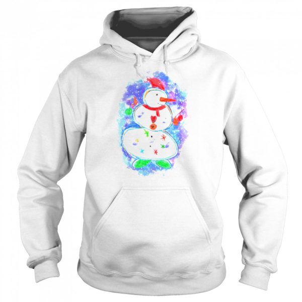 Watercolors Design Xmas Cute Snowman shirt