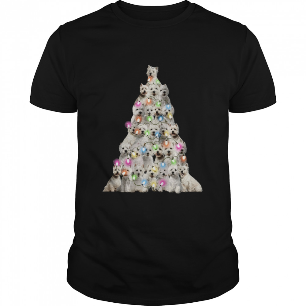 West highland white Terrier lights Christmas tree shirt West highland white Terrier lights Christmas tree shirt