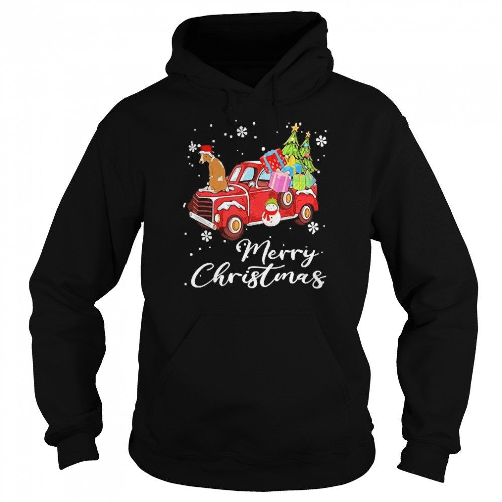 Whippet Riding Red Truck Merry Christmas Shirt Whippet Riding Red Truck Merry Christmas Shirt