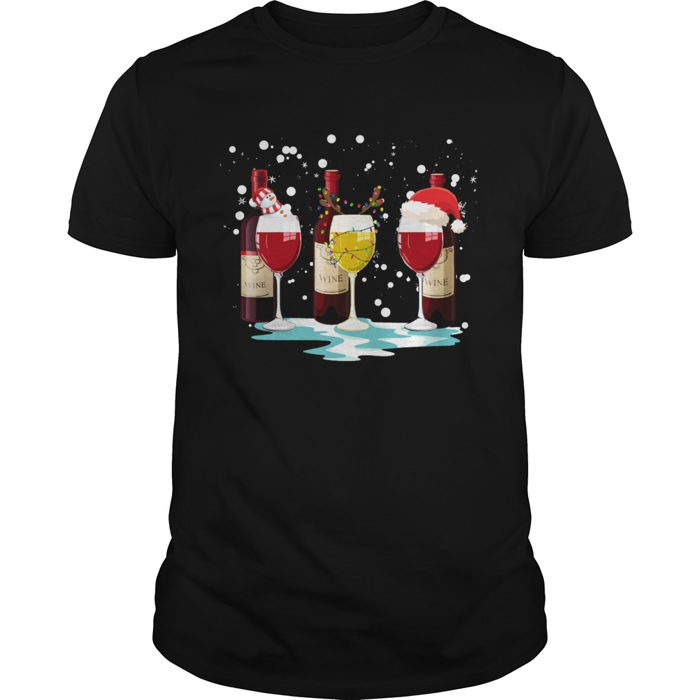 Wine Glass Snowman Reindeer Santa Christmas shirt Wine Glass Snowman Reindeer Santa Christmas shirt