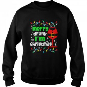 Wine Merry Drunk I'm Christmas Lights Shirt 4