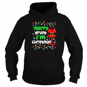 Wine Merry Drunk I'm Christmas Lights Shirt 5
