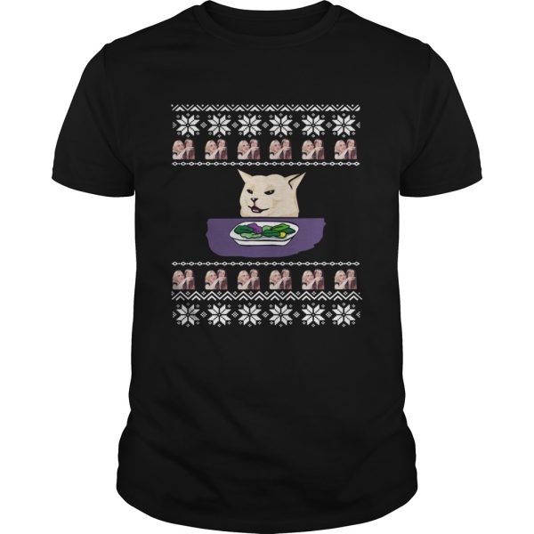 Woman Yelling Cat Meme Ugly Christmas shirt