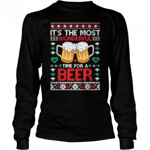 Wonderful Time For A Beer Ugly Christmas Sweaters T Shirt B0BHJBX14M 3