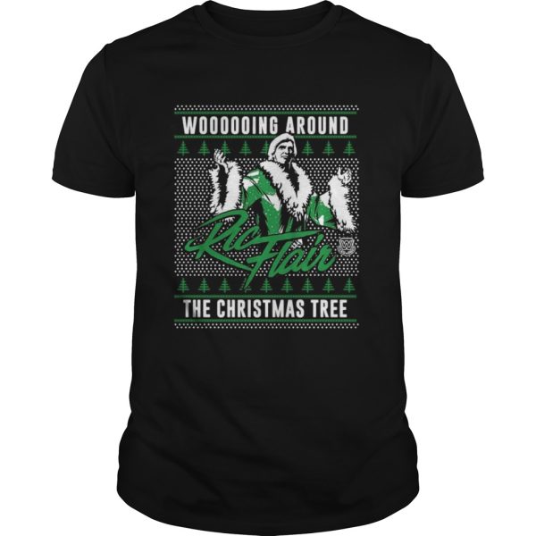 Woooooing Around Ugly Faux Knit Ric Flair The Christmas Tree shirt