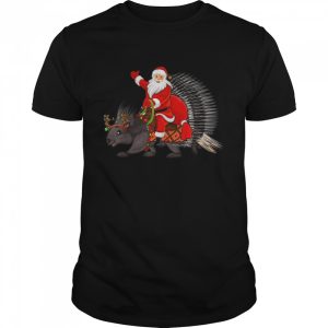 Xmas Family Matching Santa Riding Porcupine Christmas Shirt