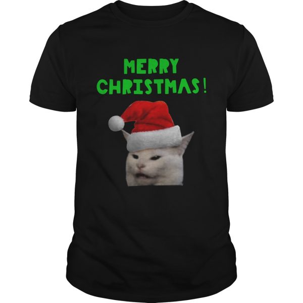 Yelling woman Cat Merry Christmas shirt