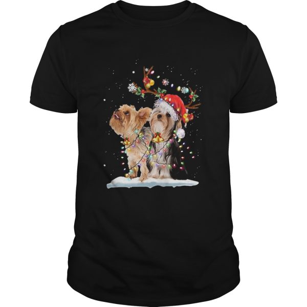 Yorkshire Terrier Santa Xmas Merry Christmas Light shirt