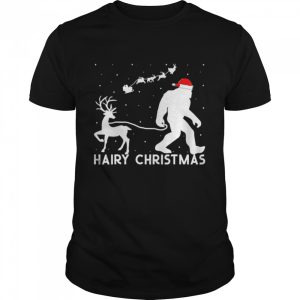 bigfoot Hairy Christmas Sleigh Reindeer Sweater Shirt