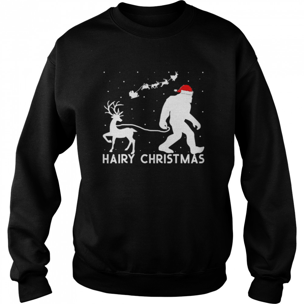 bigfoot Hairy Christmas Sleigh Reindeer Sweater Shirt bigfoot Hairy Christmas Sleigh Reindeer Sweater Shirt