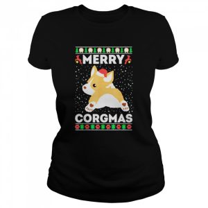corgi Ugly Christmas Sweater Style Merry Corgmas Santa Corgi Tee Shirt 2