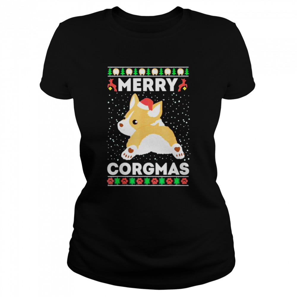 corgi Ugly Christmas Sweater Style Merry Corgmas Santa Corgi Tee Shirt corgi Ugly Christmas Sweater Style Merry Corgmas Santa Corgi Tee Shirt
