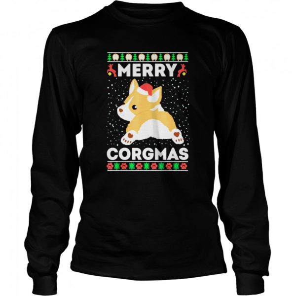 corgi Ugly Christmas Sweater Style Merry Corgmas Santa Corgi Tee Shirt