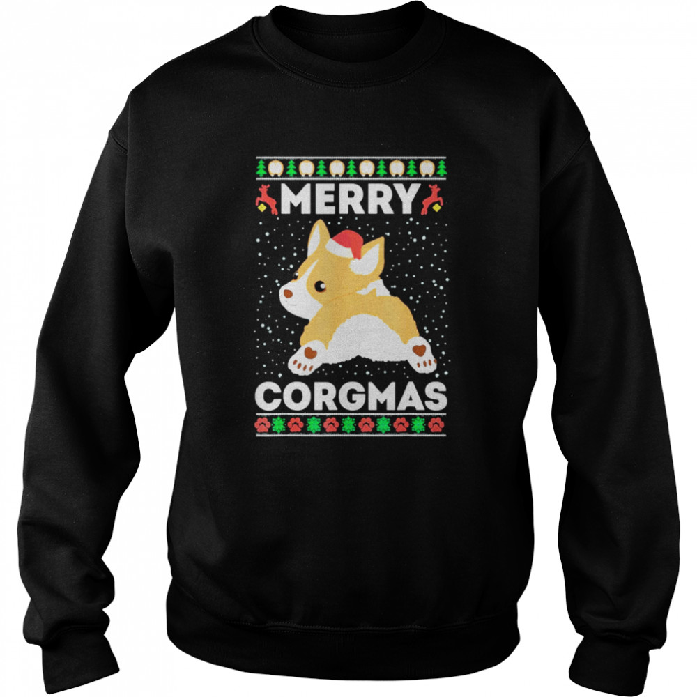 corgi Ugly Christmas Sweater Style Merry Corgmas Santa Corgi Tee Shirt corgi Ugly Christmas Sweater Style Merry Corgmas Santa Corgi Tee Shirt
