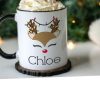 funny christmas mug, secret santa gift, reindeer mug