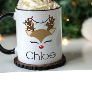 funny christmas mug, secret santa gift, reindeer mug