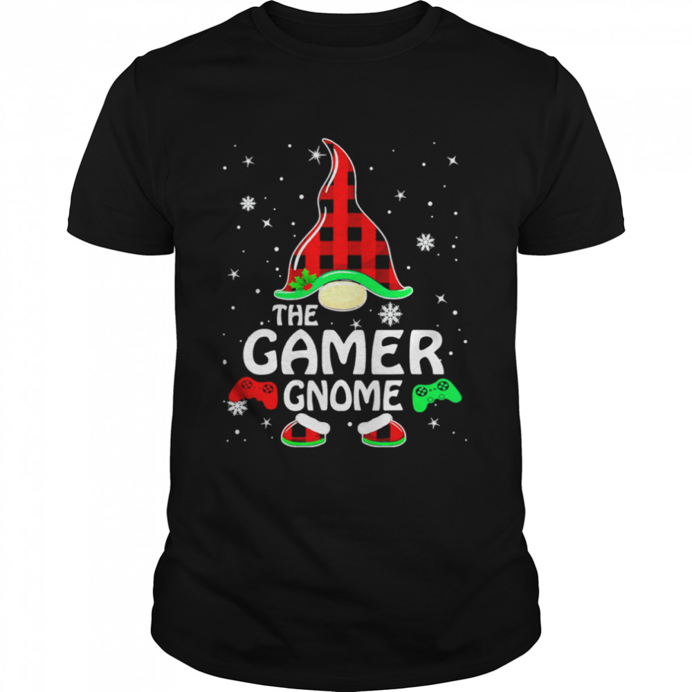 gamer Gnome Buffalo Plaid Matching Family Christmas Pajama T-Shirt gamer Gnome Buffalo Plaid Matching Family Christmas Pajama T-Shirt