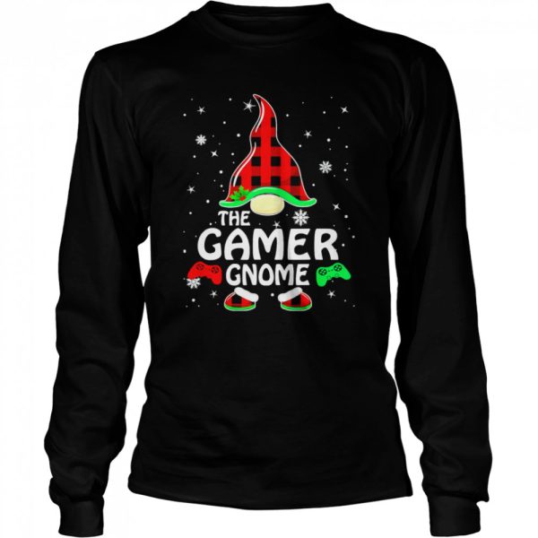 gamer Gnome Buffalo Plaid Matching Family Christmas Pajama T-Shirt