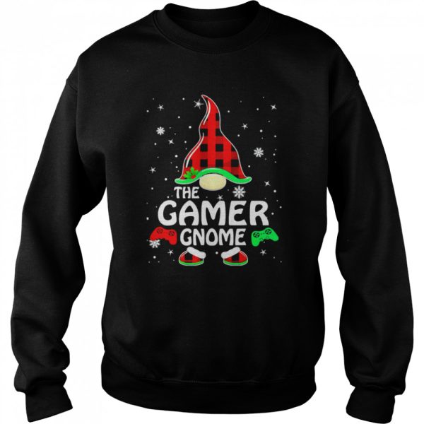 gamer Gnome Buffalo Plaid Matching Family Christmas Pajama T-Shirt